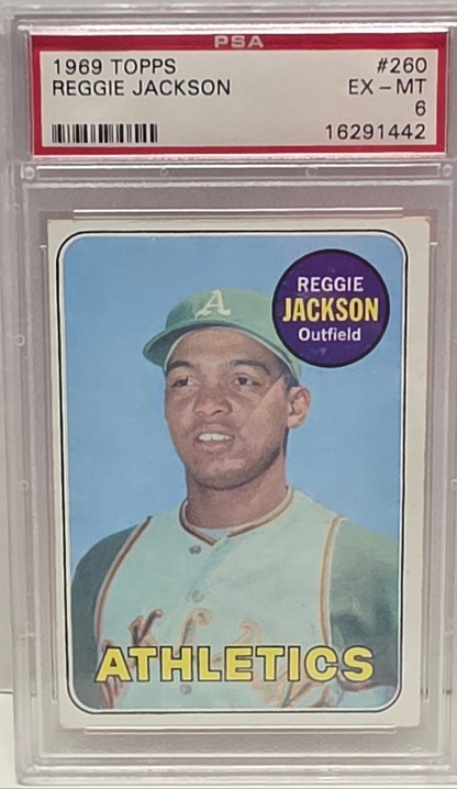 Reggie Jackson 1969 Topps Rookie #260 PSA 6 Ex-Mint