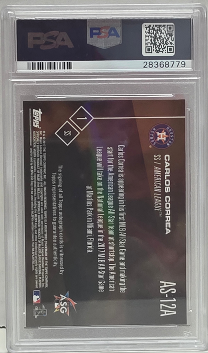 Carlos Correa 2017 Topps Now All-Star Autograph #AS12A PSA 10 Gem Mint