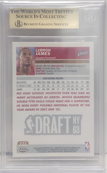LeBron James 2003 Topps Chrome Rookie #111 BGS 9.5 Gem Mint