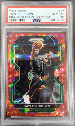 Jaylen Brown 2021 Panii Prizm #97 NBA 75th Diamond Prizm #3/75 PSA 10 Gem Mint