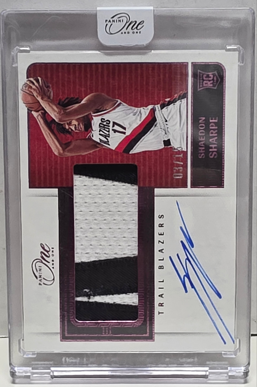 Shaedon Sharpe 2022 Panini One Pink Patch Auto #3/15