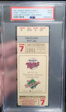 1991 World Series Game 7 Ticket Stub PSA 2 Good