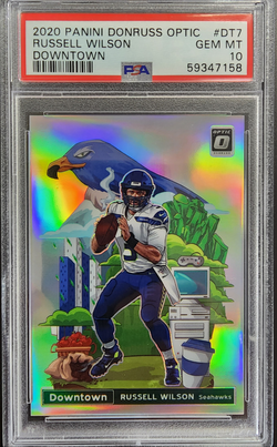 Russell Wilson 2020 Panini Donruss Optic Downtown PSA 10 Gem Mint