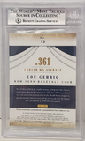 Lou Gehrig 2014 Panini Immaculate Accolades Game-Used Bat #62/99 BGS 9 Mint