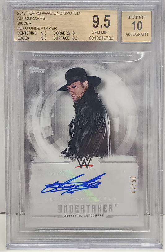 Undertaker 2017 Topps WWE Undisputed Silver Auto #42/50 BGS 9.5 Auto 10