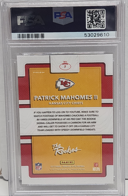 Patrick Mahomes 2017 Donruss Optic The Rookies PSA 10 Gem Mint 9610