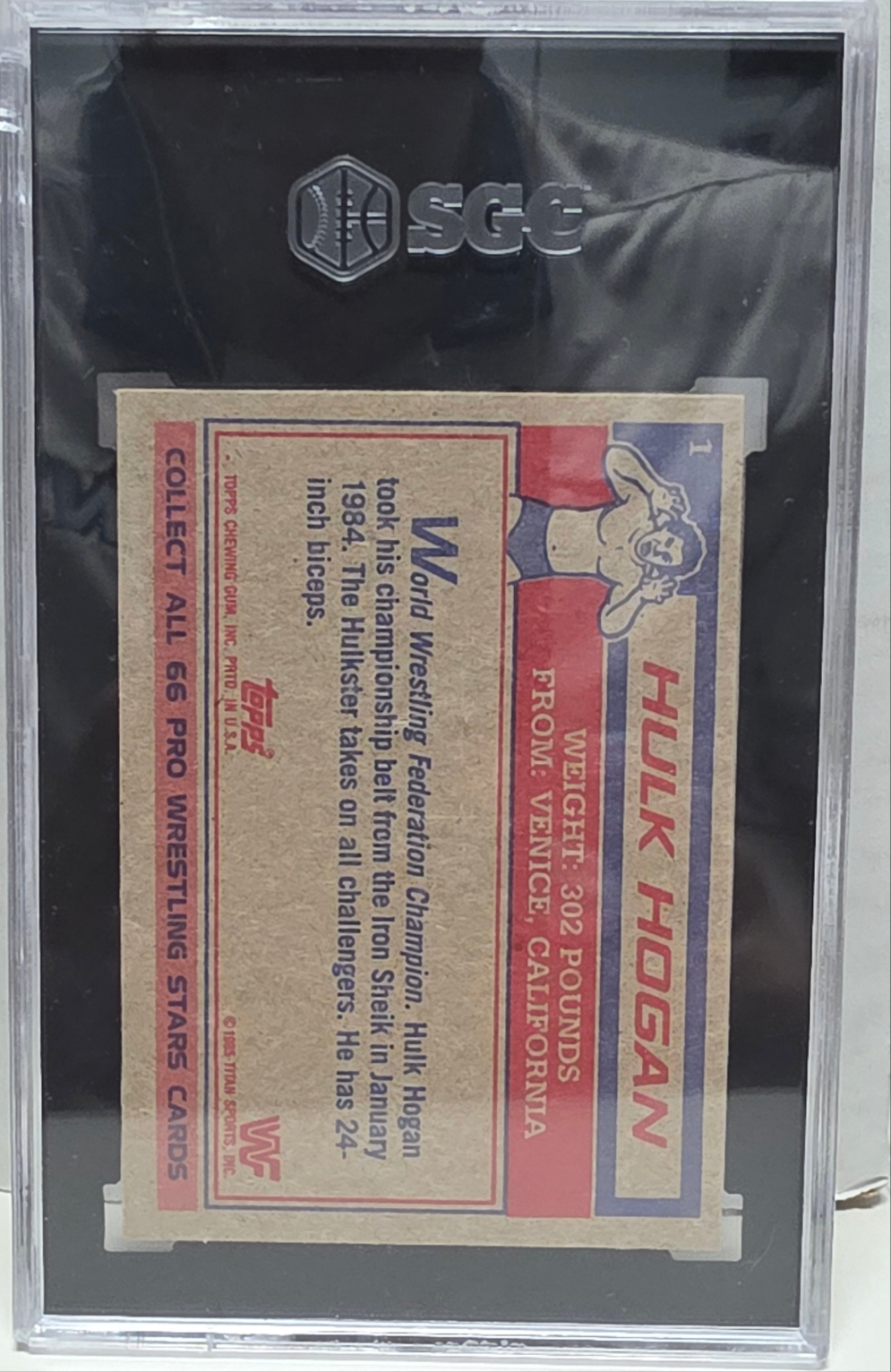 Hulk Hogan 1985 Topps WWF #1 SGC 8,5 Nm-Mint+