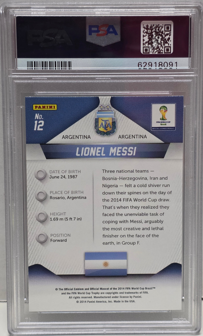 Lionel Messi 2014 Panini Prizm World Cup #12 PSA 10 Gem Mint