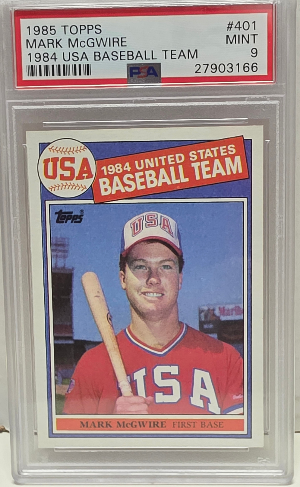Mark McGwire 1985 Topps Rookie #401 PSA 9 Mint