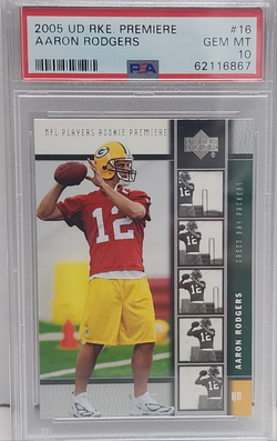 Aaron Rodgers 2005 Upper Deck Rookie Premiere Rookie #16 PSA 10 Gem Mint