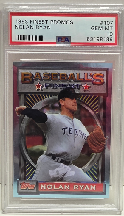 Nolan Ryan 1993 Topps Finest Promo #107 PSA 10 Gem Mint