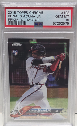 Ronald Acuna Jr. 2018 Topps Chrome Prism Refractor Rookie #193 PSA 10 Gem Mint