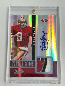 Steve Young 2012 Panini Absolute NFL Icons Patch Auto #7/8