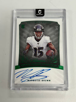 Marquise Brown 2019 Panini Flawless Rookie Shadow Signatures Emerald #2/5