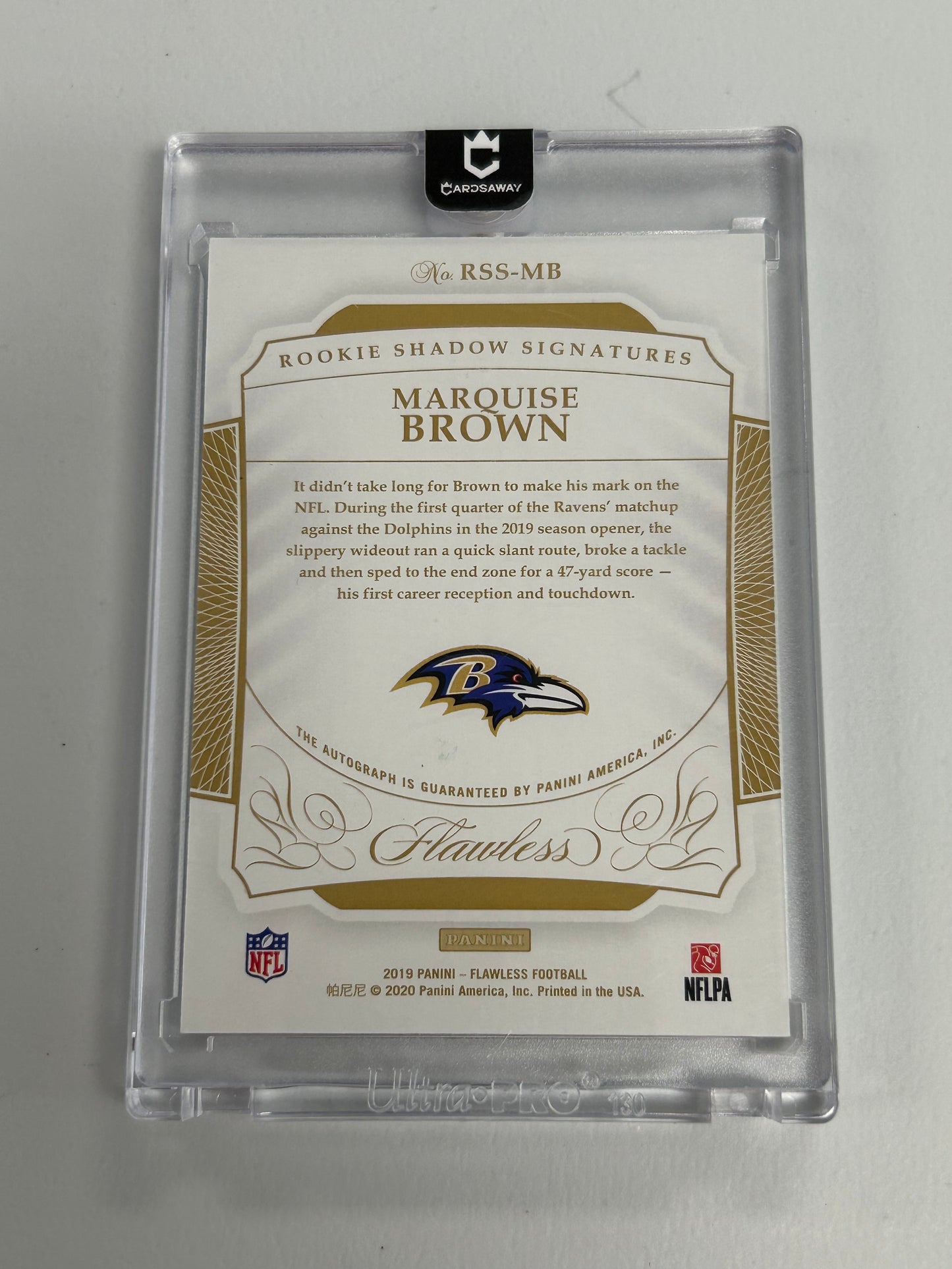Marquise Brown 2019 Panini Flawless Rookie Shadow Signatures Emerald #2/5