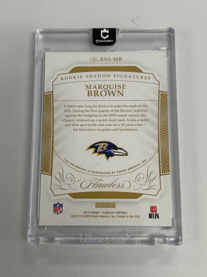 Marquise Brown 2019 Panini Flawless Rookie Shadow Signatures Emerald #2/5