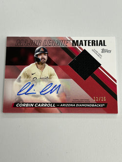 Corbin Carroll 2024 Topps Major League Material Auto Jersey #12/25