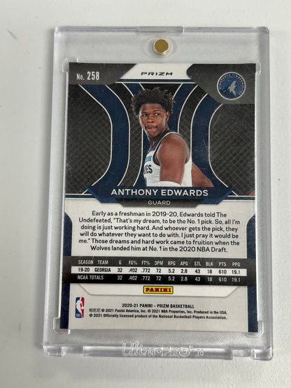 Anthony Edwards 2020 Panini Prizm #258 Green Prizm RC