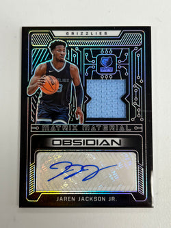 Jaren Jackson Jr. 2021 Panini Obsidian Matrix Material Auto Jersey #16/49