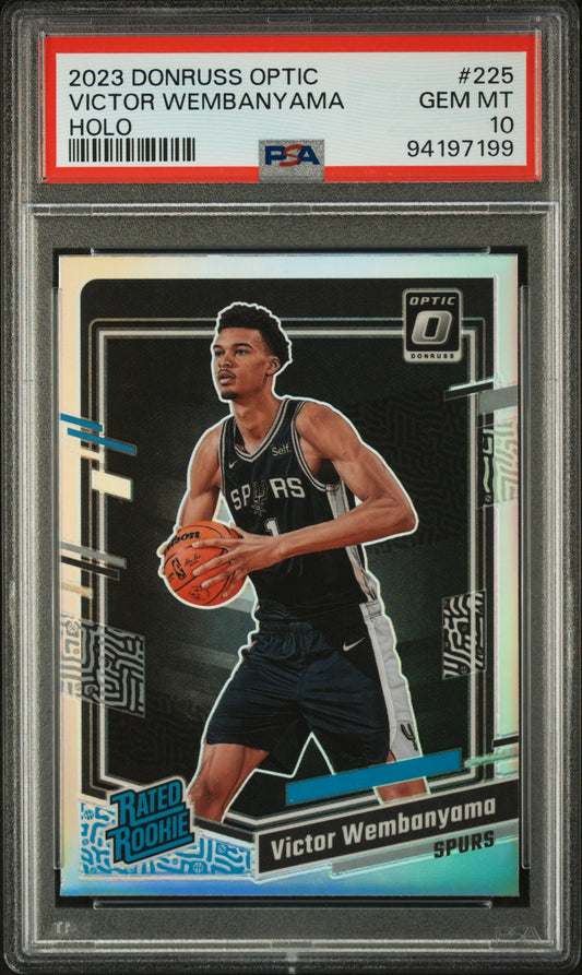 Victor Wembanyama 2023 Donruss Optic Rookie #225 Holo PSA 10 Gem Mint