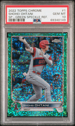 Shohei Ohtani 2022 Topps Chrome SP #1 Green SPeckle Refractor PSA 10 Gem Mint