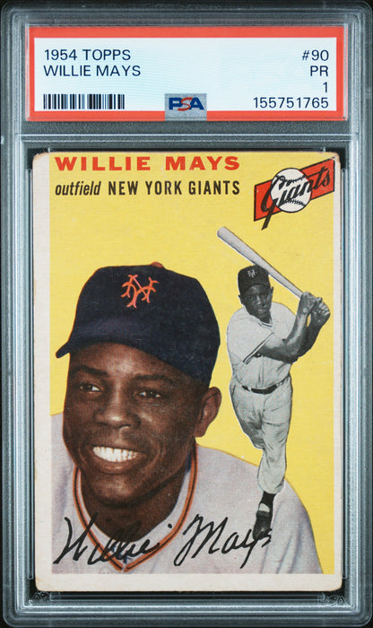 Willie Mays 1954 Topps #90 PSA 1 Poor 1765