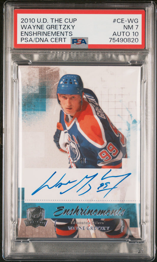 Wayne Gretzky 2010 Upper Deck The Cup Enshrinements Auto #13/50 PSA 7 Auto 10