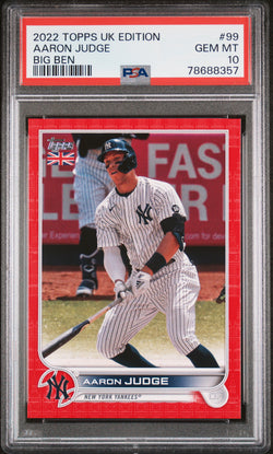 Aaron Judge 2022 Topps UK Edition Big Ben Red #62/99 PSA 10 Gem Mint