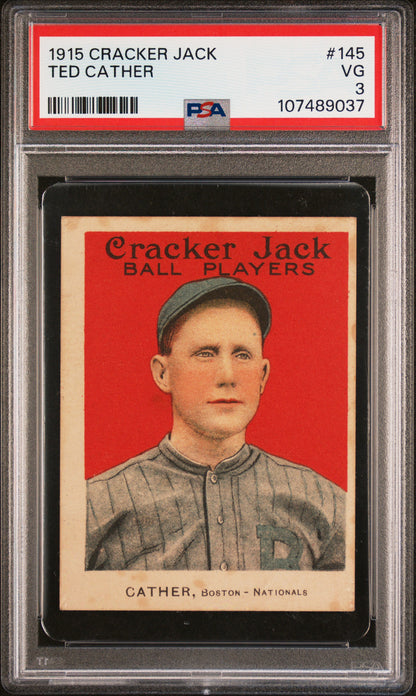 Ted Cather 1915 Cracker Jack #145 PSA 3 Very Good