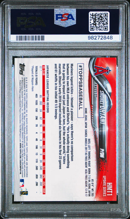 Shohei Ohtani 2018 Topps Chrome Update Rookie PSA 10 Gem Mint 2848
