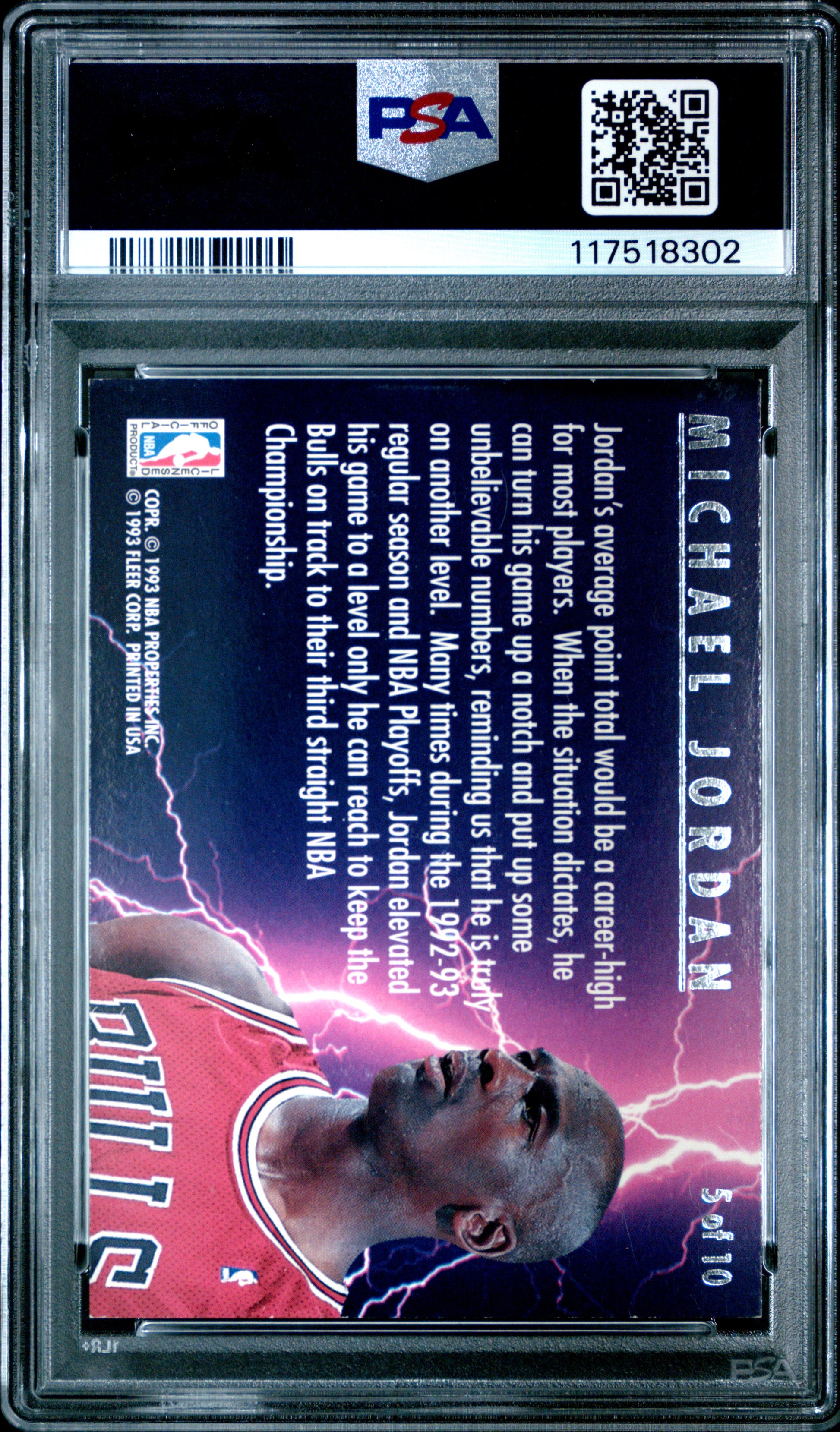 Michael Jordan 1993 Fleer Ultra Scoring Kings PSA 6 Ex-Mint 8302