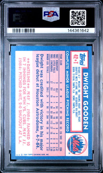 Dwight Gooden 1984 Topps Traded Rookie #42T PSA 10 Gem Mint