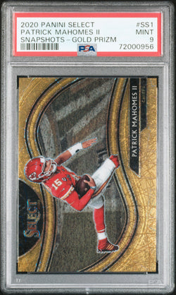 Patrick Mahomes 2020 Panini Select Snapshots Gold #6/10 PSA 9 Mint