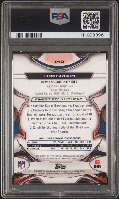 Tom Brady 2015 Topps Finest Pink Refractor #10/25 PSA 10 Gem Mint