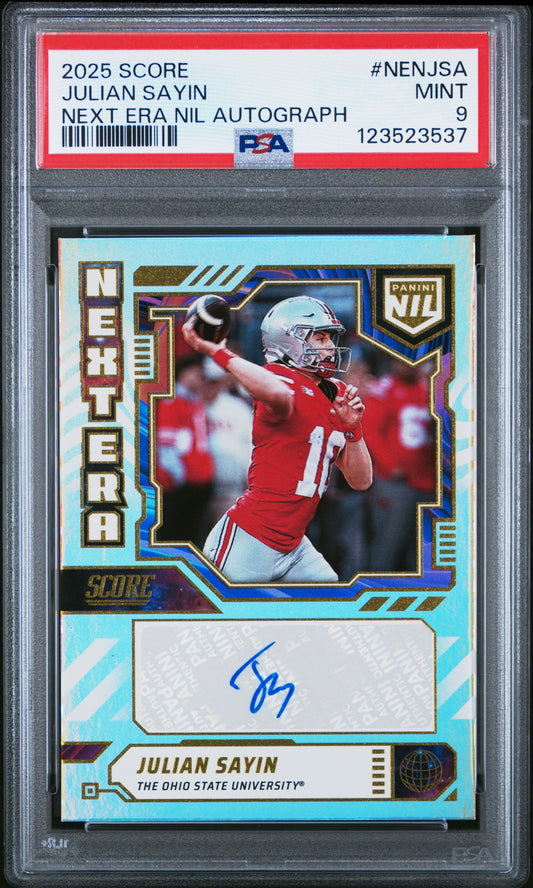 Julian Sayin 2025 Score Next Era NIL Autograph PSA 9 Mint