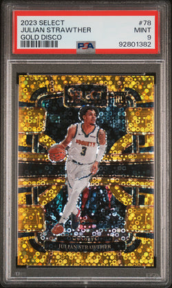 Julian Strawther 2023 Panini Select #78 Gold Disco #9/10 PSA 9 Mint