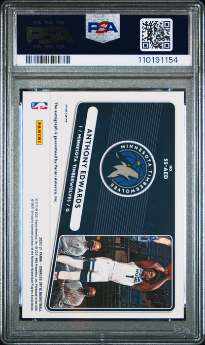 Anthony Edwards 2020 Donruss Optic Signature Series Holo Auto PSA 9 Mint