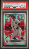 Aaron Judge 2022 Topps Chrome Sonic Aqua/Pink Refractor #138/199 PSA 10 Gem Mint