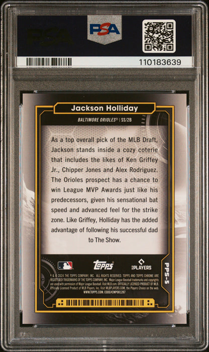Jackson Holliday 2024 Topps Chrome Cosmic Planetary Sun PSA 10 Gem Mint
