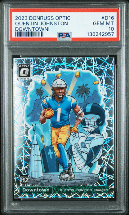 Quentin Johnson 2023 Donruss Optic Rookie Downtown PSA 10 Gem Mint