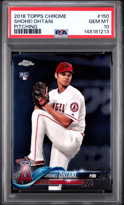 Shohei Ohtani 2018 Topps Chrome Rookie #150 PSA 10 Gem Mint 1213