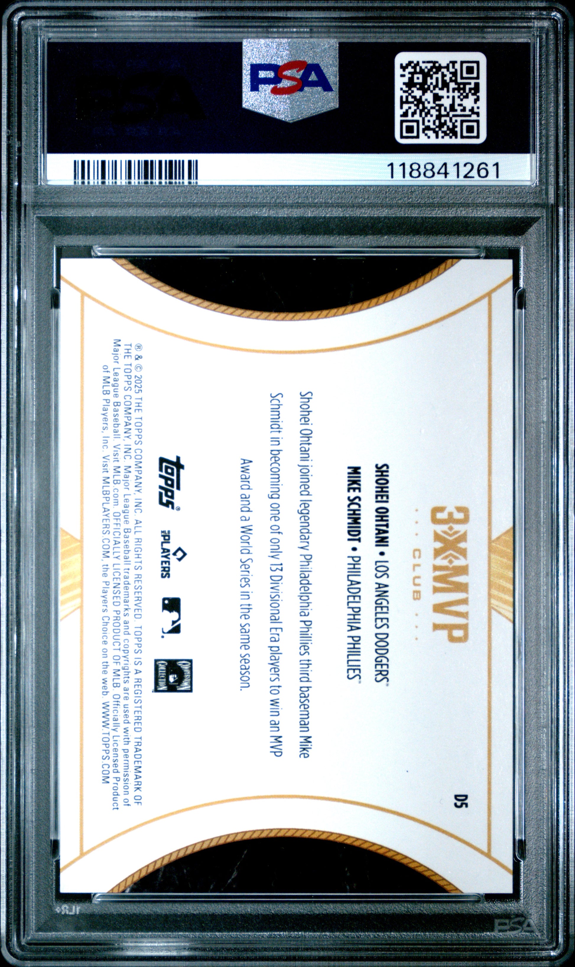 Shohei Ohtani + Mike Schmidt 2025 Topps Welcome to the Club Orange Stardust #9/25 PSA 10 Gem Mint