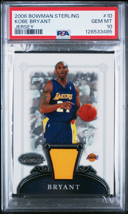 Kobe Bryant 2006 Bowman Sterling Game-Worn Jersey PSA 10 Gem Mint