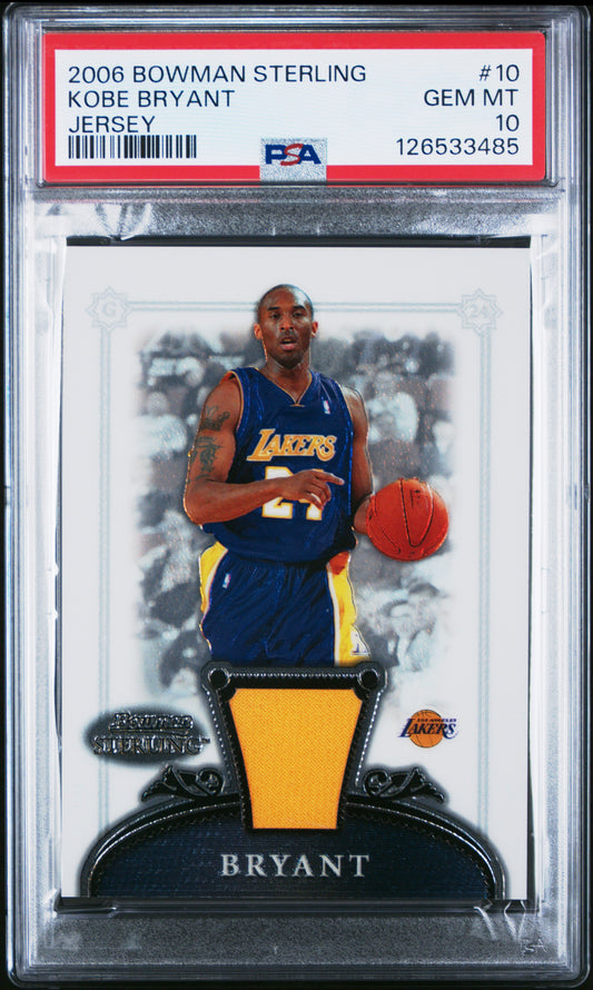 Kobe Bryant 2006 Bowman Sterling Game-Worn Jersey PSA 10 Gem Mint