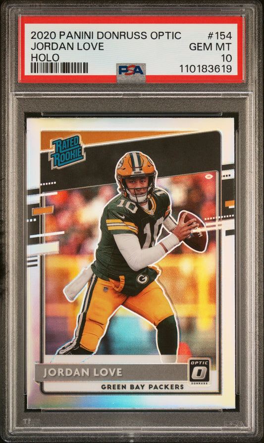 Jordan Love 2020 Donruss Optic Holo RC #154 PSA 10 Gem Mint
