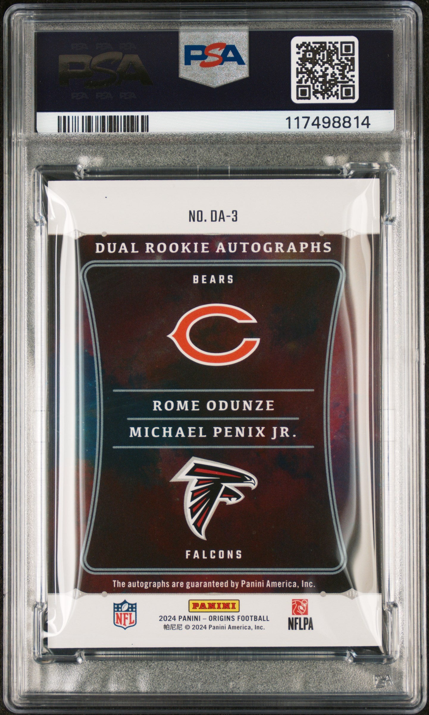 Rome Odunze + Michael Penix Jr 2024 Origins Dual Rookie Auto #34/50 PSA 9 Mint
