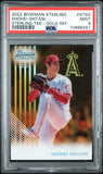 Shohei Ohtani 2022 Bowman Sterling Tek Gold Refractor #38/50 PSA 9 Mint