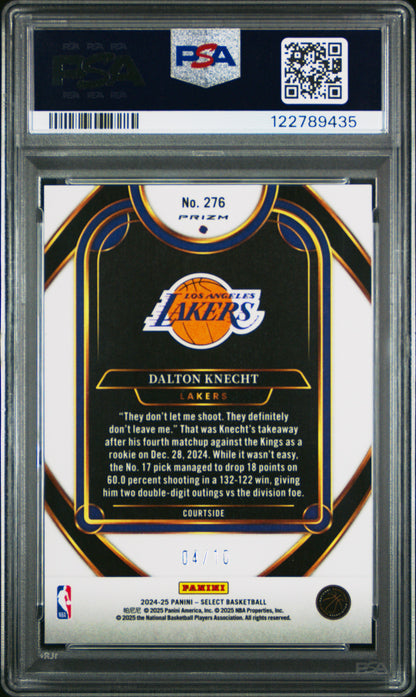 Dalton Knecht 2024 Panini SElect Rookie #276 Gold Disco #4/10 PSA 9 Mint