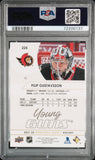 Filip Gustavsson 2021 Upper Deck Rookie #225 Speckled Rainbow Foil PSA 10 Gem Mint