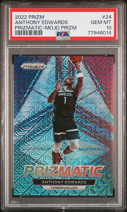 Anthony Edwards 2022 Prizm Prizmatic Mojo #19/25 PSA 10 Gem Mint